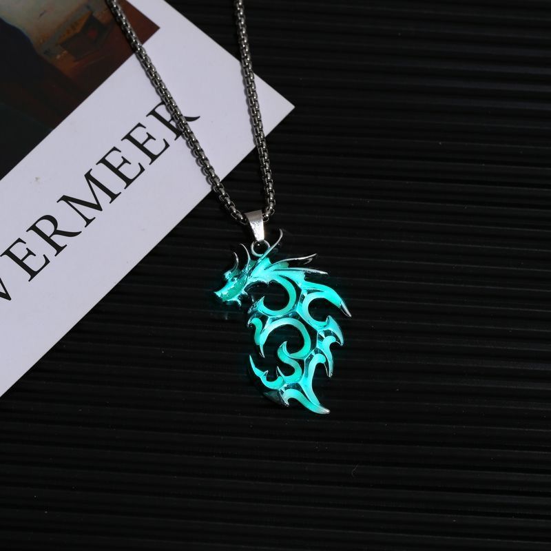 Nighttime Flame Dragon Wolf King Necklace, Earth Cool Men's And Women's Instagram Personalized Bounce Diary Pendant, Hip_ipsvogv.com