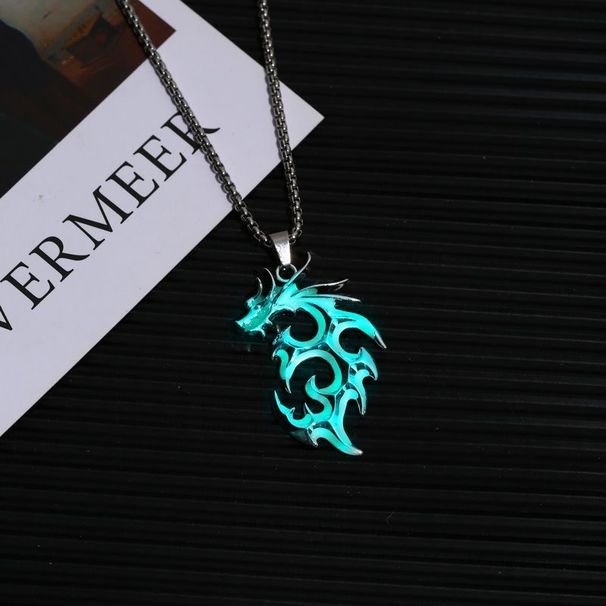 Nighttime Flame Dragon Wolf King Necklace, Earth Cool Men's And Women's Instagram Personalized Bounce Diary Pendant, Hip_ipsvogv.com