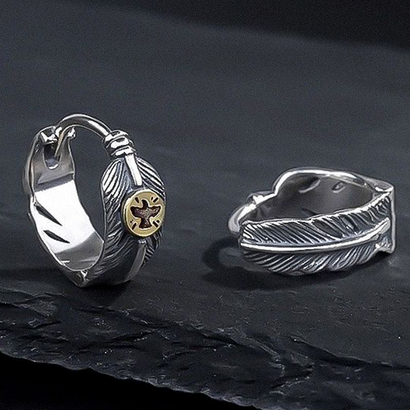 for Men 2022 New Trendy Ins Street Feather Men's Earrings, Single, Niche Hip Hop Earrings_ipsvogv.com
