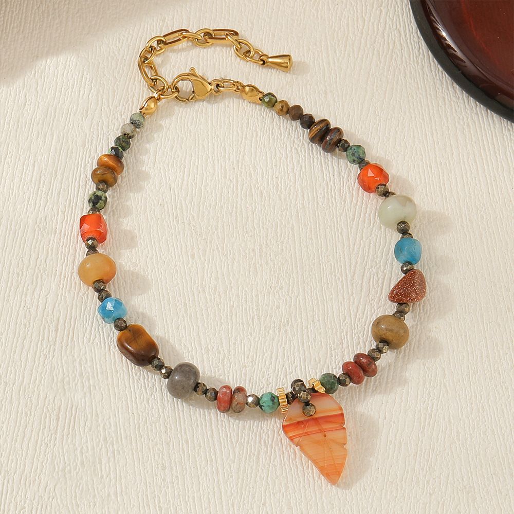 French Red Agate Elephant Pendant, Jinsha Stone Necklace, Feminine Temperament, Natural Hubei Pine Ethnic Style Sweater_ipsvogv.com
