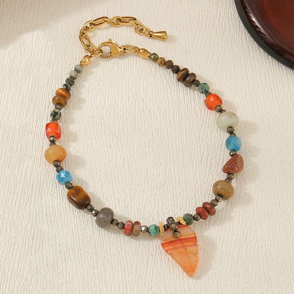 French Red Agate Elephant Pendant, Jinsha Stone Necklace, Feminine Temperament, Natural Hubei Pine Ethnic Style Sweater_ipsvogv.com