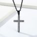 Men And Women's Jewelry Titanium Steel Cross Necklace Inlaid With Diamonds Simple Neutral Style Trendy Wear Personalized Accessories_ipsvogv.com