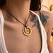 Autumn And Winter Spot INS Gold Plated Titanium Steel Polished Vortex Leather Rope Adjustable Necklace_ipsvogv.com