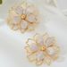 Jewelry Flower Glaze Exaggerated Niche Design Sense Petal Stud Light Luxury High-end Earrings_ipsvogv.com