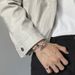 Korean Style Twill Inlaid Black Diamond Minimalist High-end Niche Design Irregular Hollow Men's Hip-hop Bracelet_ipsvogv.com
