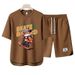 Men's Clothing 2024 Waffle Casual Summer Suit Men's Loose Teen Short sleeved T shirt Shorts Handsome Two piece Suit_ipsvogv.com