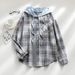 Women's Clothing autumn and winter new hooded sweatshirt buttoned casual shirt jacket_ipsvogv.com