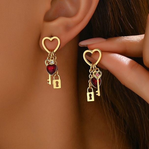 French style minimalist light luxury heart women's diamond studded lock series, niche, fashionable and high-end_ipsvogv.com