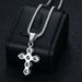 Fashion New Trend Jewelry Titanium Steel Inlaid With 3A Zircon Korean Style Crystal Clear Fat Cross Pendant_ipsvogv.com