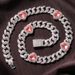 Novel Love Inlaid Cuban Necklace Women Colorful 12mm Hip hop Metal Chain Hip hop Street Rap Jewelry_ipsvogv.com