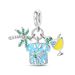 Women's Jewelry Travel Style Summer Cocktail Bag Charm Beads DIY Jewelry Accessories Bracelet Copper Plated Silver_ipsvogv.com