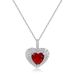 S925 Silver Red Corundum Pendant Heart Shaped Sapphire Pendant Noble Light Luxury_ipsvogv.com