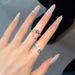 Butterfly Chain Zircon Double Layered Female Ins Cold Wind Personalized Hip Hop Finger Ring With A Niche Design_ipsvogv.com