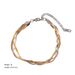 Tri Woven Metal Blade Snake Bone Chain Bracelet Women's Fashion Simple Color Matching Fried Dough Twists_ipsvogv.com