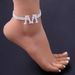 Hot-selling Jewelry Personality Full Diamond M Letter Anklet Hip-hop Diamond-studded Foot Jewelry Shiny Accessories_ipsvogv.com
