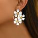 Fashion OL High End Simple Flower Earrings Personality Plum Blossom Acrylic Design Niche Earrings Ladies Earrings_ipsvogv.com