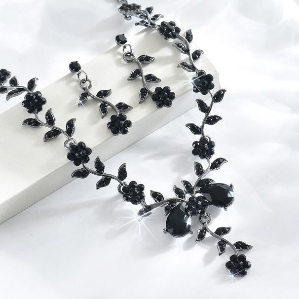 Alloy Rhinestone Necklace Earrings Bride Wedding Accessories Banquet Women Multiple Styles_ipsvogv.com