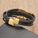 Leather Cord Stainless Steel Simple Woven Men's Multi-layer Bracelet_ipsvogv.com