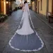 Hair Jewelry V82 Pearls Veil Lace Edge Bridal Veils 1 Tiers Bead Soft Tulle With Comb Long Wedding Accessories For_ipsvogv.com