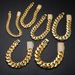 Men's Jewelry Hip Hop Multi Size Width Real Gold Electroplated Copper Large Cuban Chain Inlaid With Zircon Buckle Bracelet_ipsvogv.com
