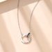 M ö Bius Double Ring Couple's Necklace In Pure Silver, A Niche Korean Style Minimalist Collarbone Chain, Commemorative Valentine's Day Gift_ipsvogv.com