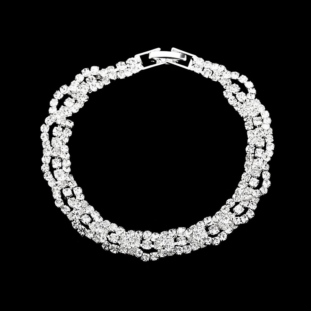 Unisex Sparkling Diamond Full Diamond Wide Bracelet Bracelet Fashion Stage Performance Accessories Multiple Styles_ipsvogv.com