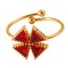 Stainless Steel Genuine Gold Waterproof Opening With Zircon Four Leaf Clover Heart Lucky Woman Ring_ipsvogv.com
