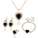 Fashion round crystal necklace bracelet earrings ring set bridal accessories gemstone claw chain_ipsvogv.com