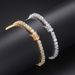 Hip Hop Single Row Zircon Necklace Bracelet With Full Diamond Duck Tongue Buckle Handmade Tennis Chain Set_ipsvogv.com