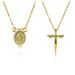 Religious Statue Clavicle Chain Zircon Catholic Angel Our Lady Pendant Necklace Copper Plated Real Gold_ipsvogv.com