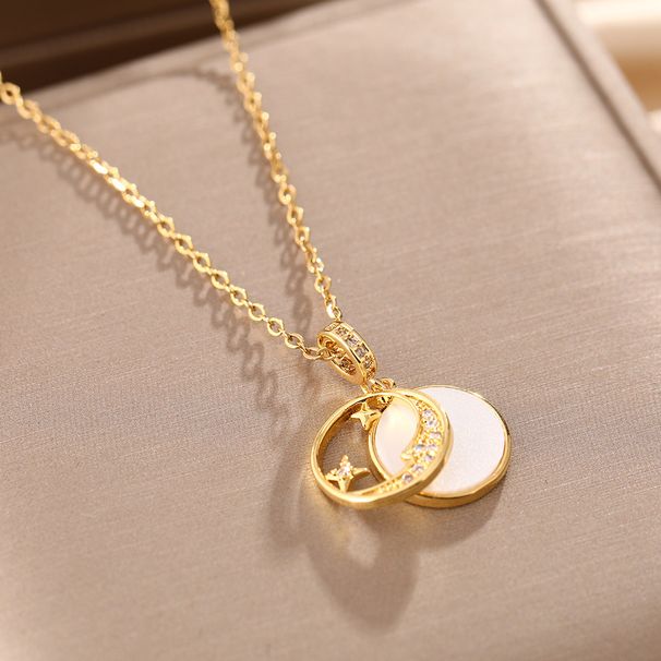 Korean Version Of Star Moon Gold Round Titanium Steel For Women With A Light Luxury Temperament, Collarbone Chain Ins_ipsvogv.com