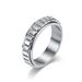 Jewelry gender neutral style rotatable lattice titanium steel ring ring cold niche male and female index finger accessories_ipsvogv.com