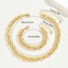 Ins personalized metal design bracelet necklace set, female niche, exaggerated design, alloy long collarbone chain_ipsvogv.com