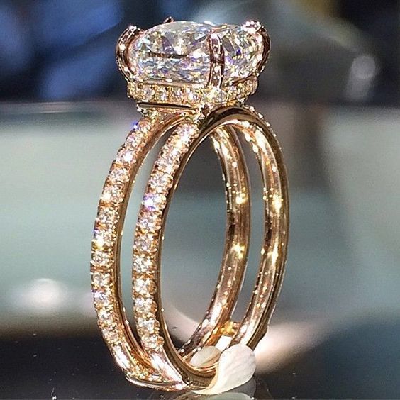Sanjie Plated 14k Double Layer Crown With Square Diamond Princess Engagement Ring_ipsvogv.com