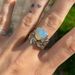 Sanjie Alloy Inlaid Geometric Punk Instagram Women's Creative Versatile Painting Gold Ring_ipsvogv.com