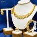 Gold bridal necklace Earrings Bracelet Ring jewelry set with gold diamonds_ipsvogv.com