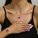 Women’s Jewelry Set Fashion Fashionable Full Diamond Crystal Jewelry Set Ocean Heart Three Piece Necklace Earrings Bracelet_ipsvogv.com