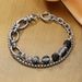 Live Hot Sale Titanium Steel Spliced And Women Street Niche Hip-Hop Double Layer Chain Crack Bead Bracelet For Men_ipsvogv.com