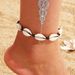 Beach Style Handcrafted Black Rope Women's Foot Accessories With 9 Shell Anklets_ipsvogv.com