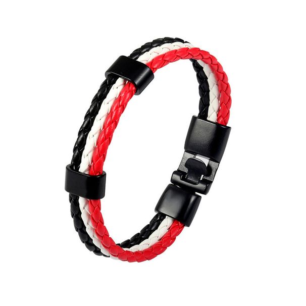 Neutral men's with black alloy accessories, leather bracelet, national flag series bracelet_ipsvogv.com