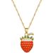 Fruit 【 】 Strawberry Light Luxury Charm Gorgeous Full Diamond Necklace Women's Versatile Clavicle Titanium Steel Chain 【 】_ipsvogv.com