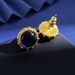 Women's Jewelry Inlaid Curved Round Artificial Gem Brushed Earrings Medieval Style Electroplated Real Gold Niche Earrings Retro_ipsvogv.com