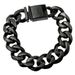 Men Bracelet Bling 316L Stainless Steel Black Tone Polished Chain Width: 9~16mm_ipsvogv.com