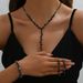Women's Jewelry Gift Set Claw Chain Full Diamond Three-Piece Necklace Earrings Bracelet Evening Dress Accessories_ipsvogv.com