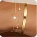 Cubic Zirconia Inlaid Paper Clip Chain Bracelet Can Be Stacked And Worn As A Three Piece Jewelry Set For Fashionable Commuting_ipsvogv.com