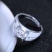 Temperament, Business Style, High Carbon Zircon Vertical Pattern Sparkling Diamond Men's Ring, Open Wedding Ring_ipsvogv.com