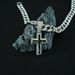 Black Drip Oil Cross Full Of Diamonds Street Hip Hop Clothing Accessories Necklace_ipsvogv.com