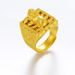 Sand Gold Men's Personalized Trendy And Domineering Pixiu With Open Mouth Ring_ipsvogv.com