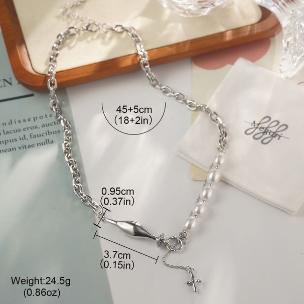 Natural Pearl Necklace Sweet Cool High End Light Luxury Fantasy Color Irregular New Light Luxury Ins Sweater Chain Clothing Accessories_ipsvogv.com