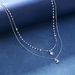 Chain Necklaces New Product S925 Sterling Silver Star And Moon Double Layer Necklace Versatile Light Luxury Female Niche Design Clavicle Chain_ipsvogv.com